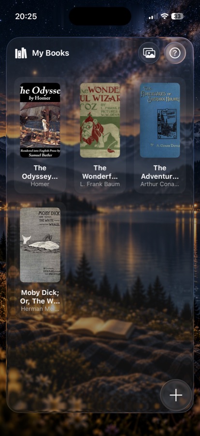 The bookshelf under a starlit lake